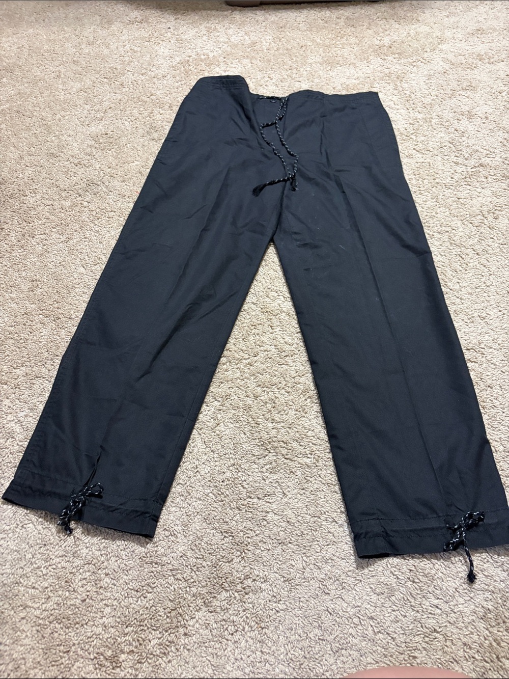 Lauren Ralph Lauren Black Drawstring Pants Petite Small